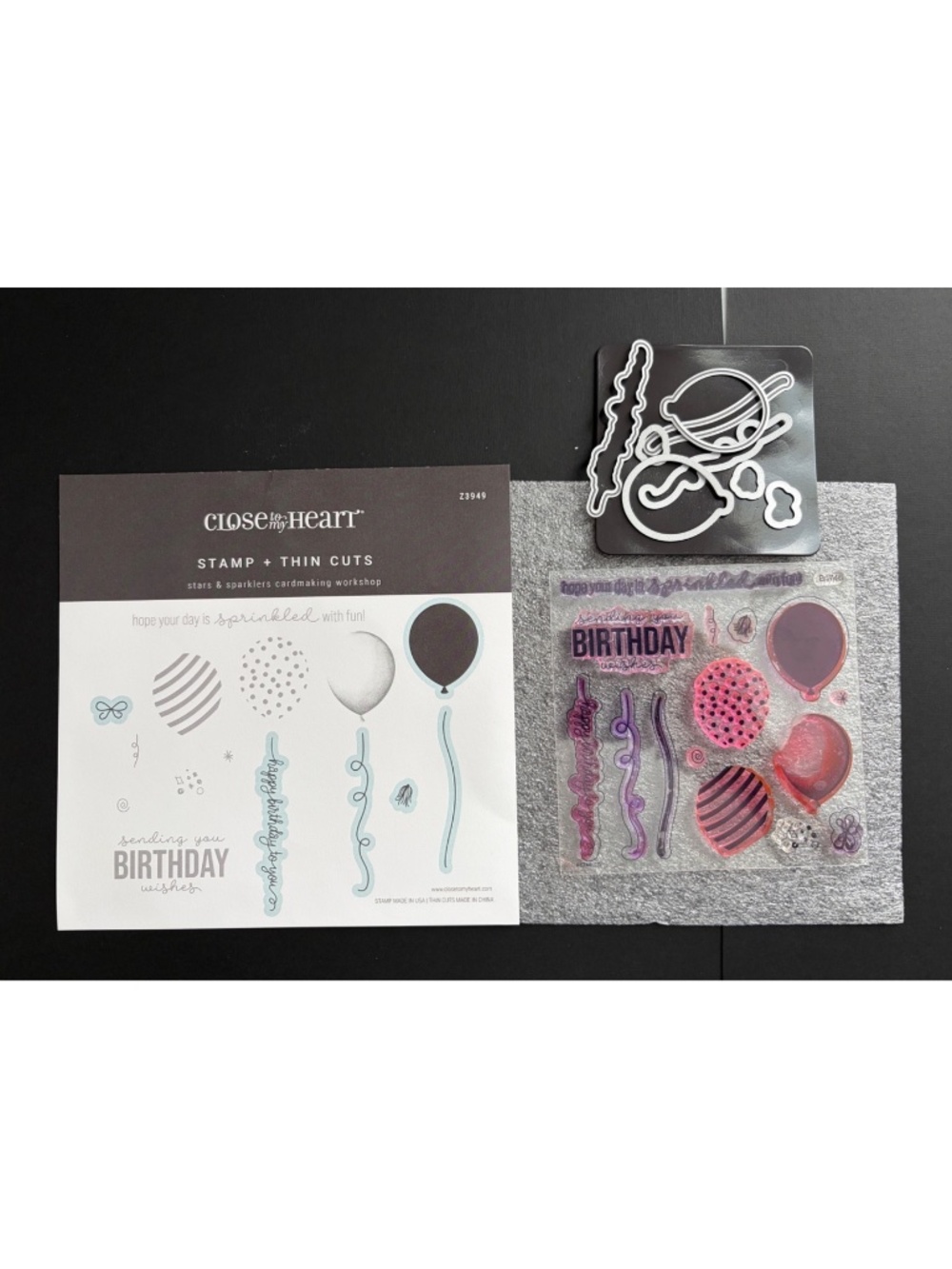 Close To My Heart Stars & Sparklers Birthday Stamp + Thin Cuts Z3949